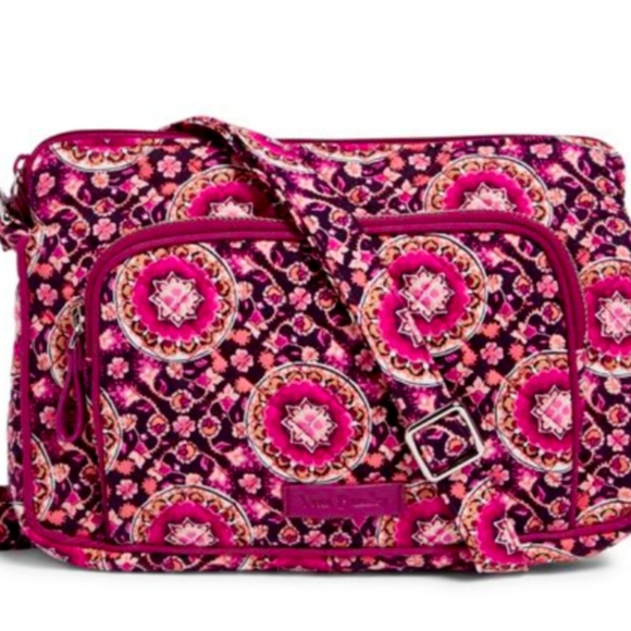 Vera Bradley Handbags - VERA BRADLEY ICONIC RFID LITTLE HIPSTER RASPBERRY